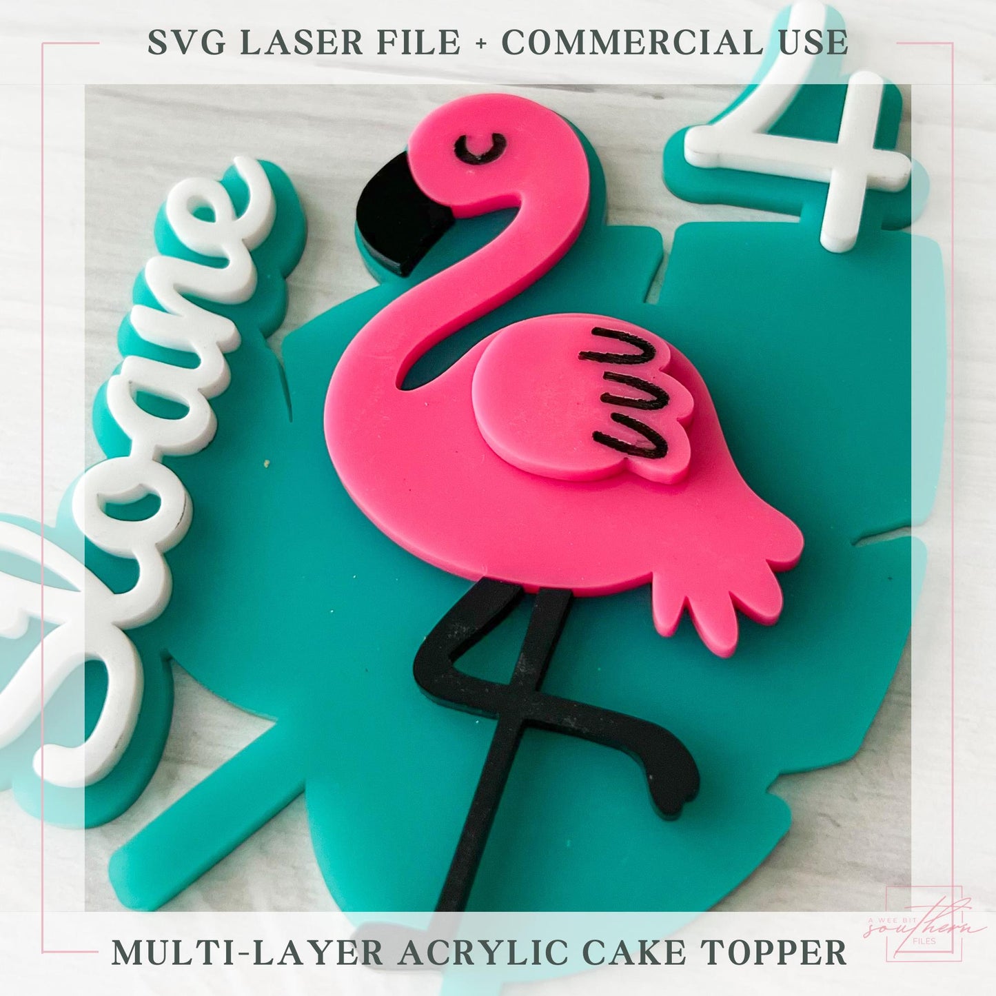 Flamingo cake topper SVG File