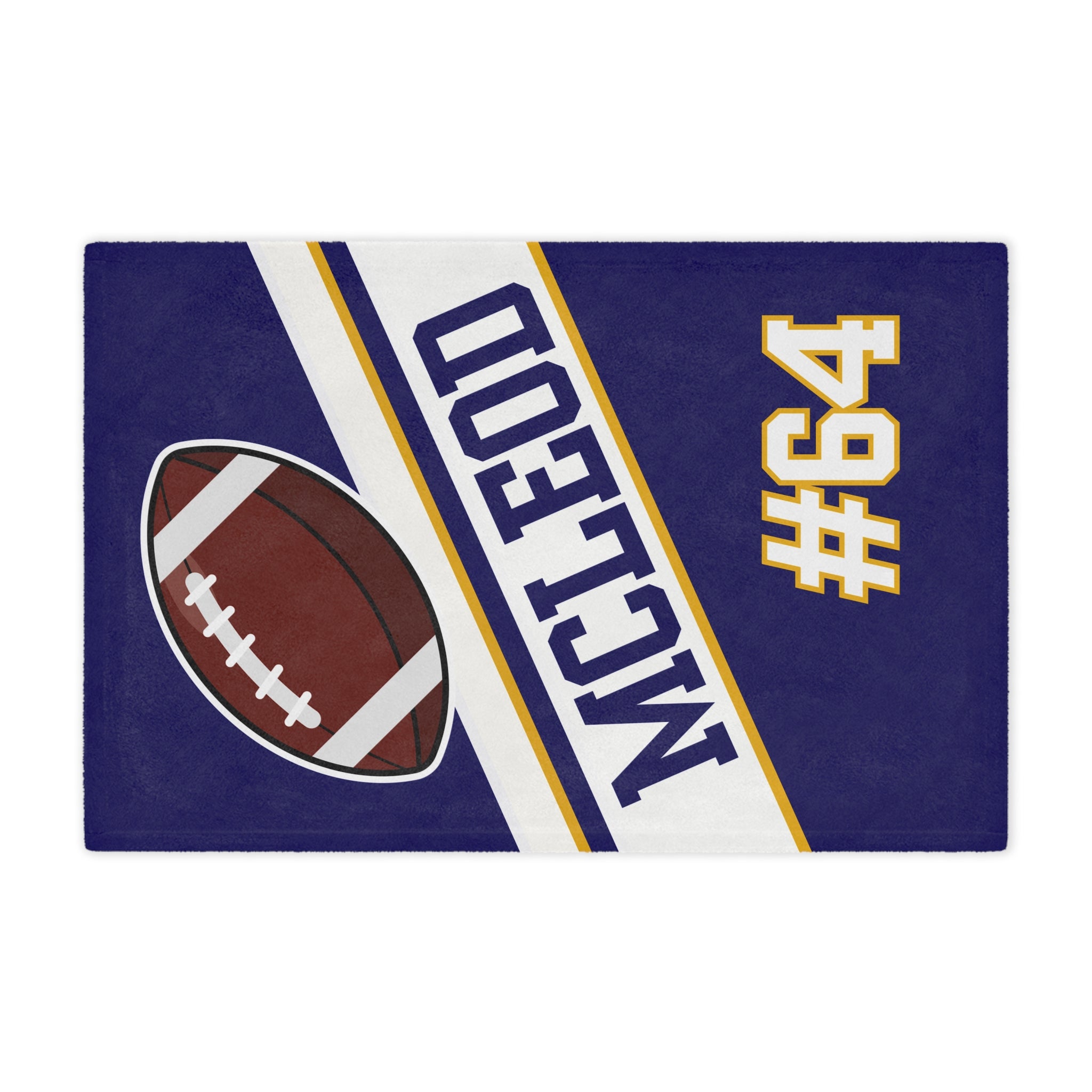 Blanket with football design on a white background