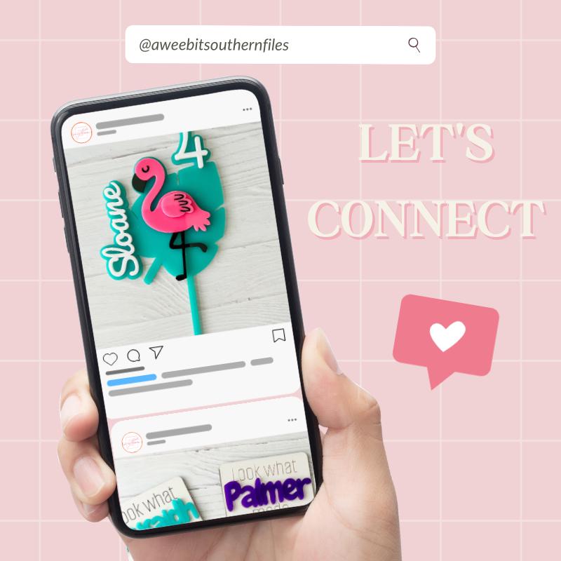 Flamingo cake topper SVG File