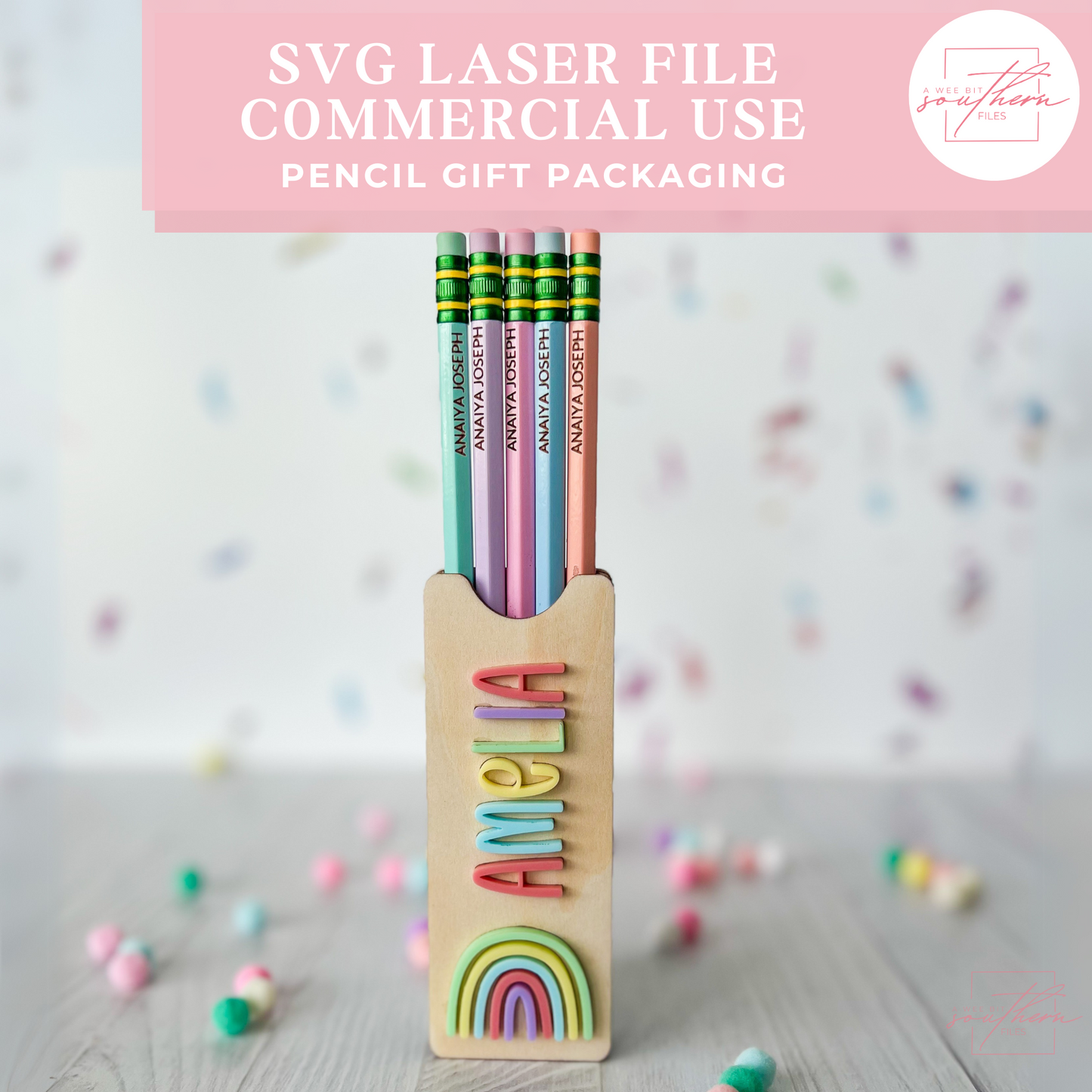 Personalized Pencil Holder Gift SVG File