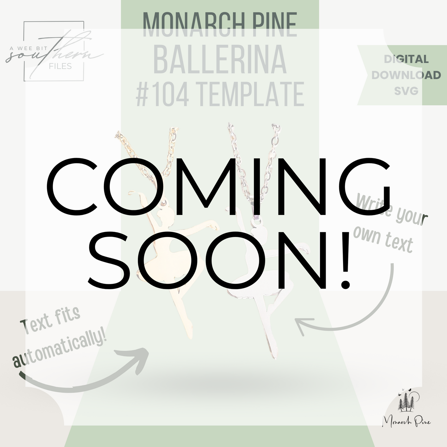 Ballerina pendant template - Monarch Pine Collection