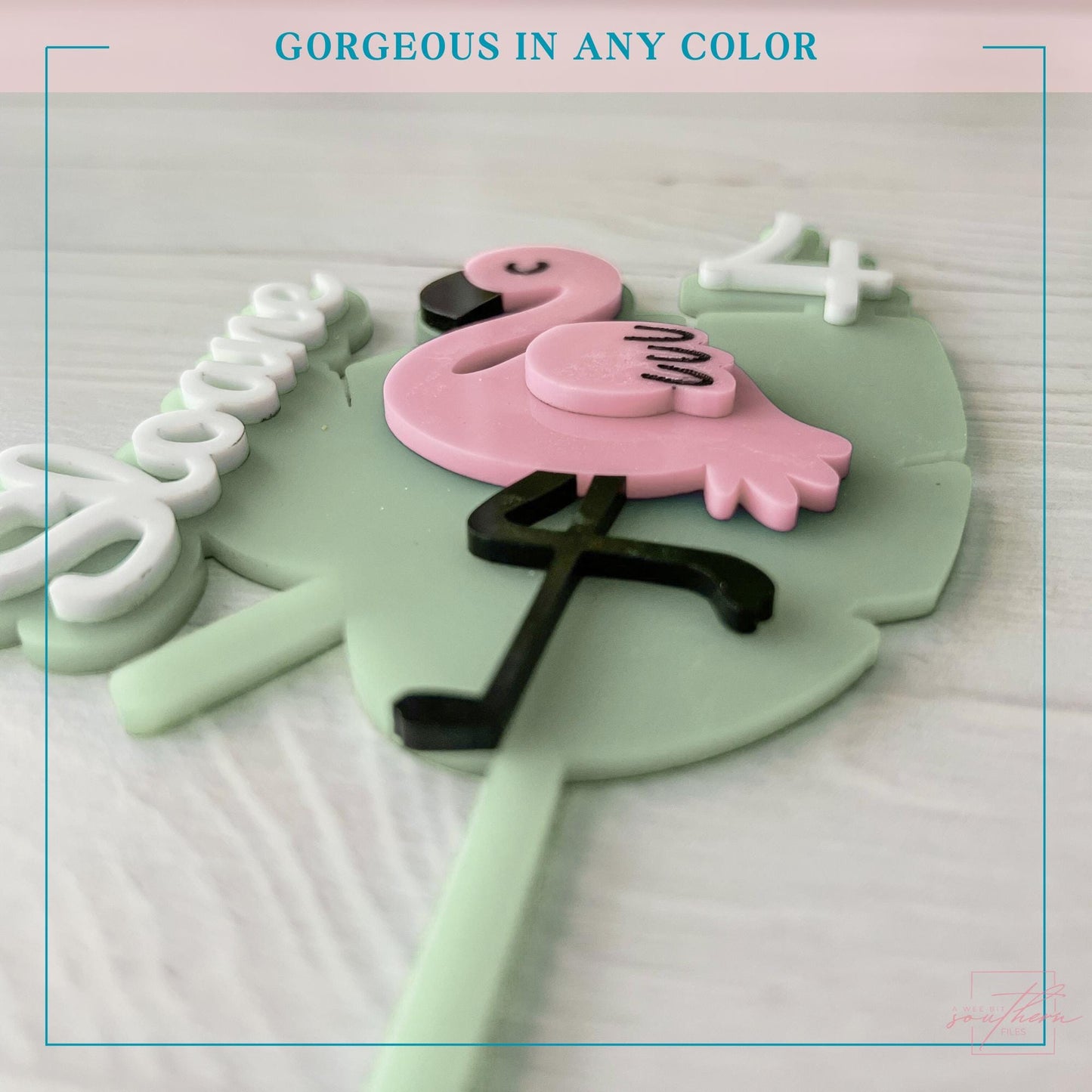 Flamingo cake topper SVG File