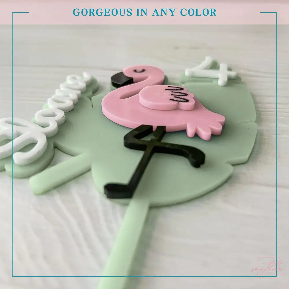 Flamingo cake topper SVG File - Digital File