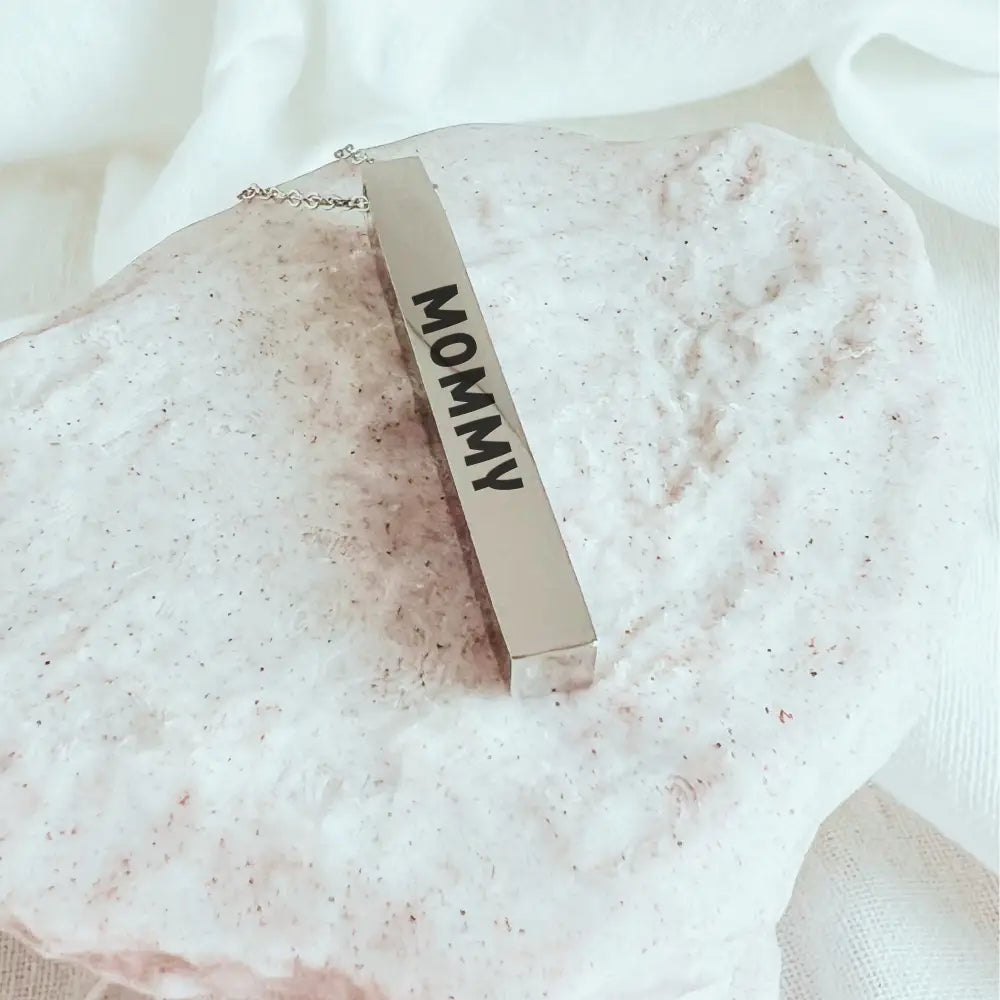 Personalized 3D Vertical Bar Necklace - Physical Product