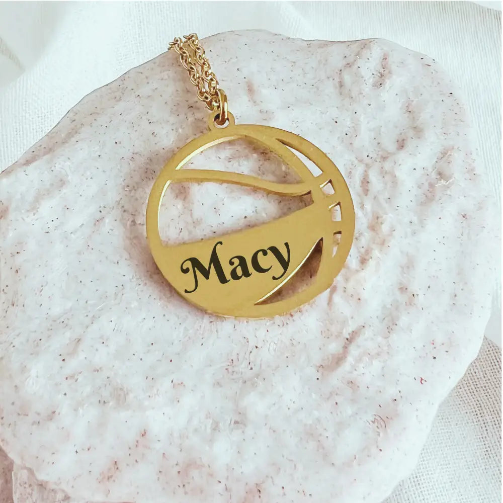 Personalized Basketball Necklace – Custom Jersey Number or Name - Physical Product