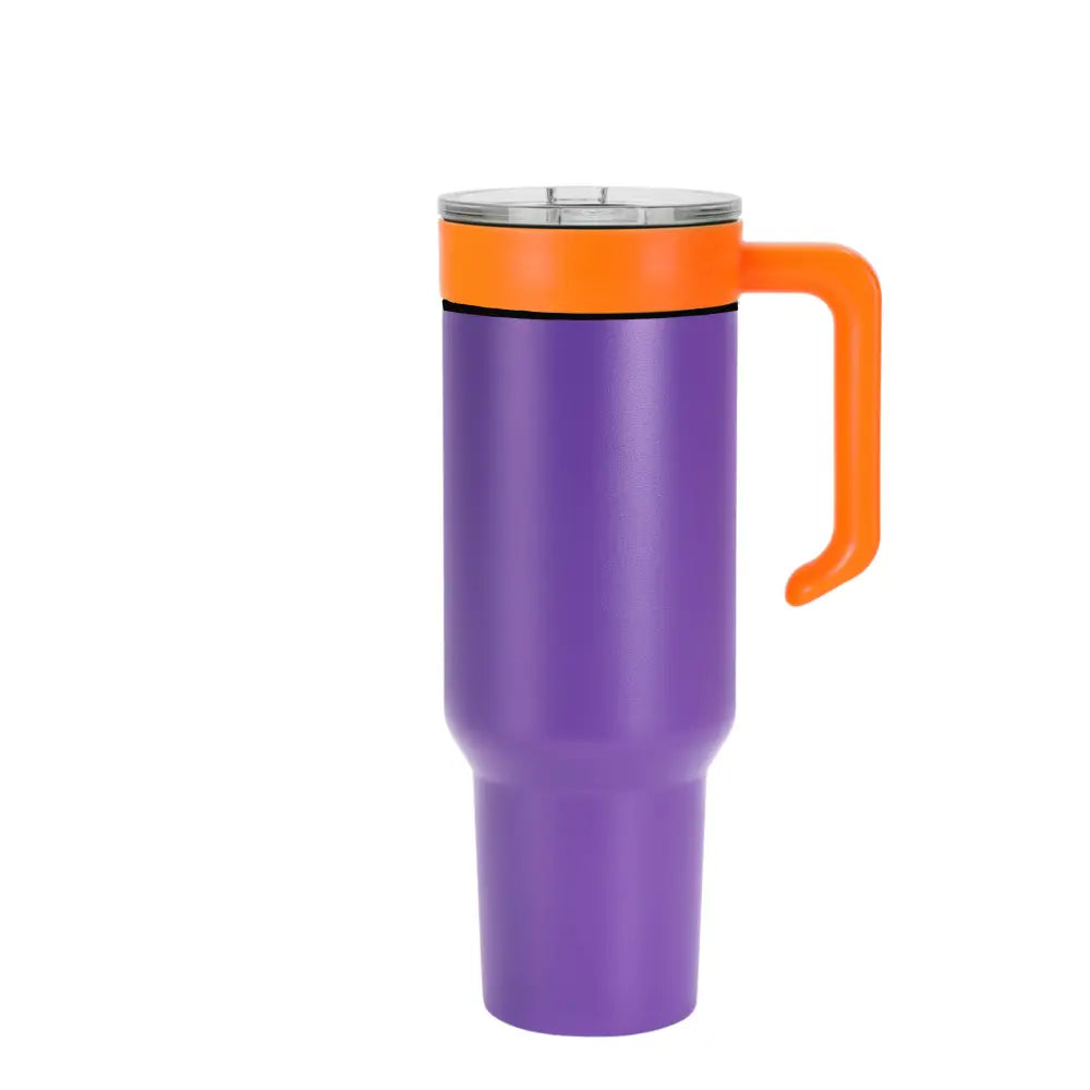 Personalized Coach Tumbler – 40 oz Stainless Steel with Sport Icon - Purple / Orange - Physical Product