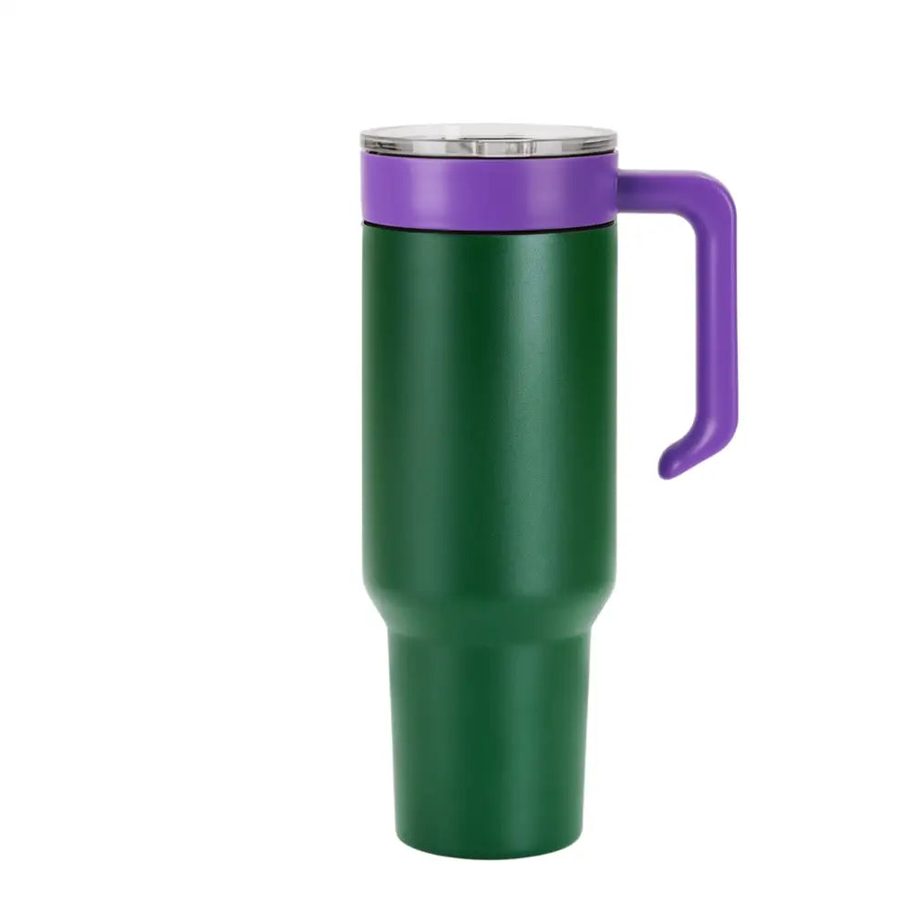 Personalized Coach Tumbler – 40 oz Stainless Steel with Sport Icon - Green / Purple - Physical Product