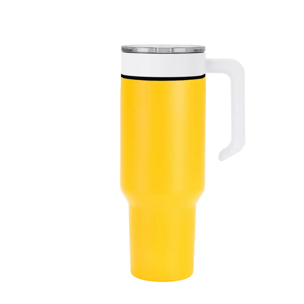 Personalized Coach Tumbler – 40 oz Stainless Steel with Sport Icon - Yellow / White - Physical Product
