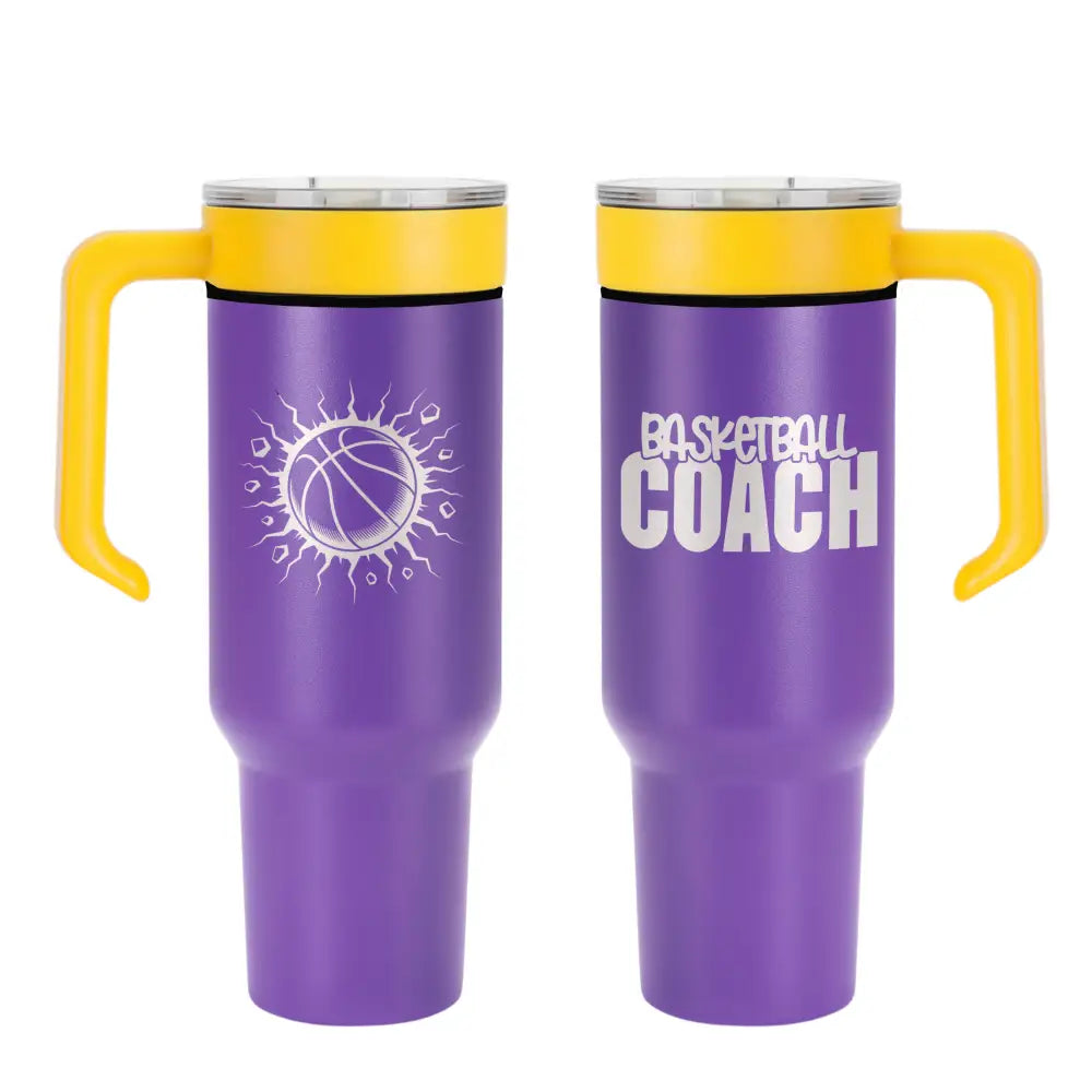 Personalized Coach Tumbler – 40 oz Stainless Steel with Sport Icon - Physical Product