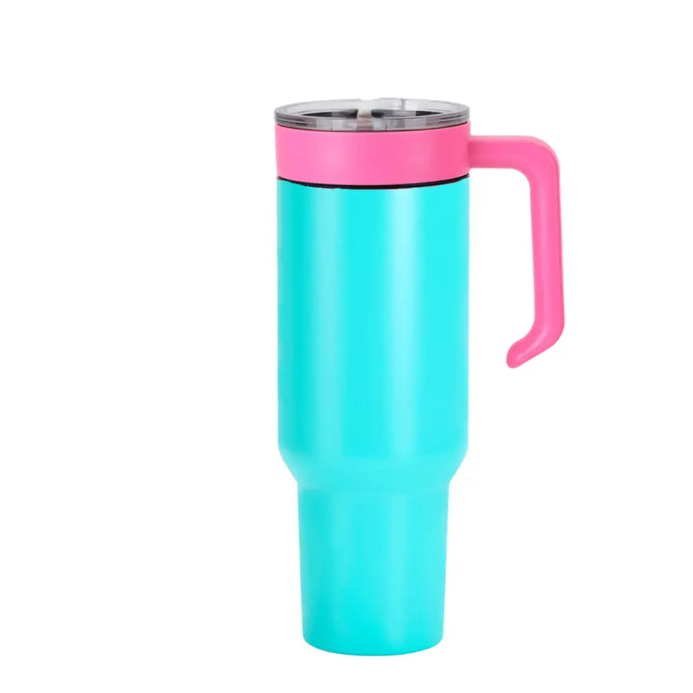Personalized Coach Tumbler – 40 oz Stainless Steel with Sport Icon - teal / Pink - Physical Product