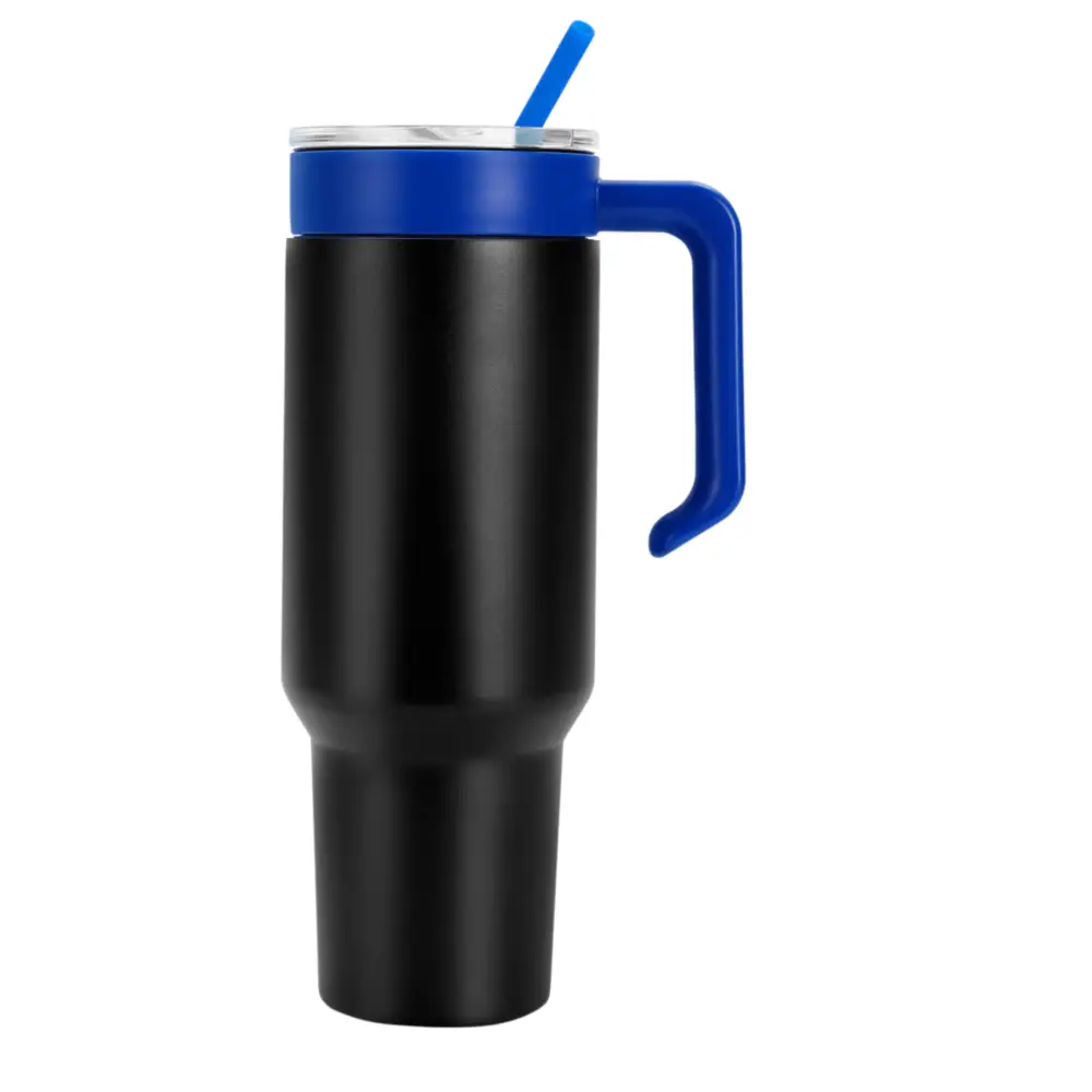 Personalized Coach Tumbler – 40 oz Stainless Steel with Sport Icon - Black / Blue - Physical Product