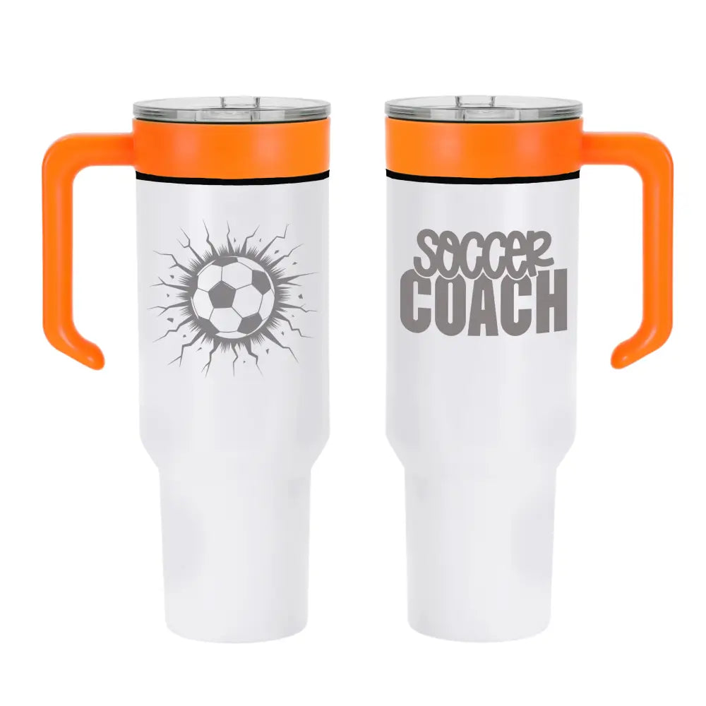 Personalized Coach Tumbler – 40 oz Stainless Steel with Sport Icon - Physical Product