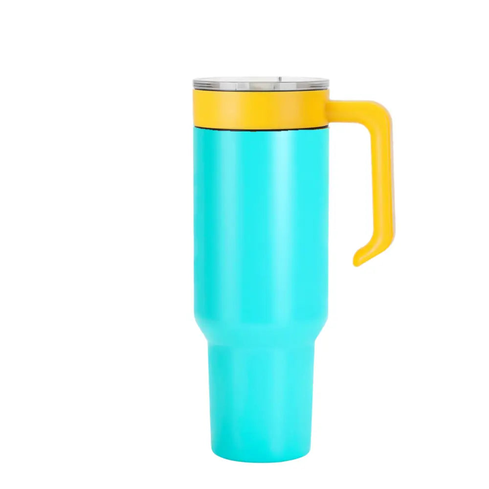 Personalized Coach Tumbler – 40 oz Stainless Steel with Sport Icon - teal / Yellow - Physical Product