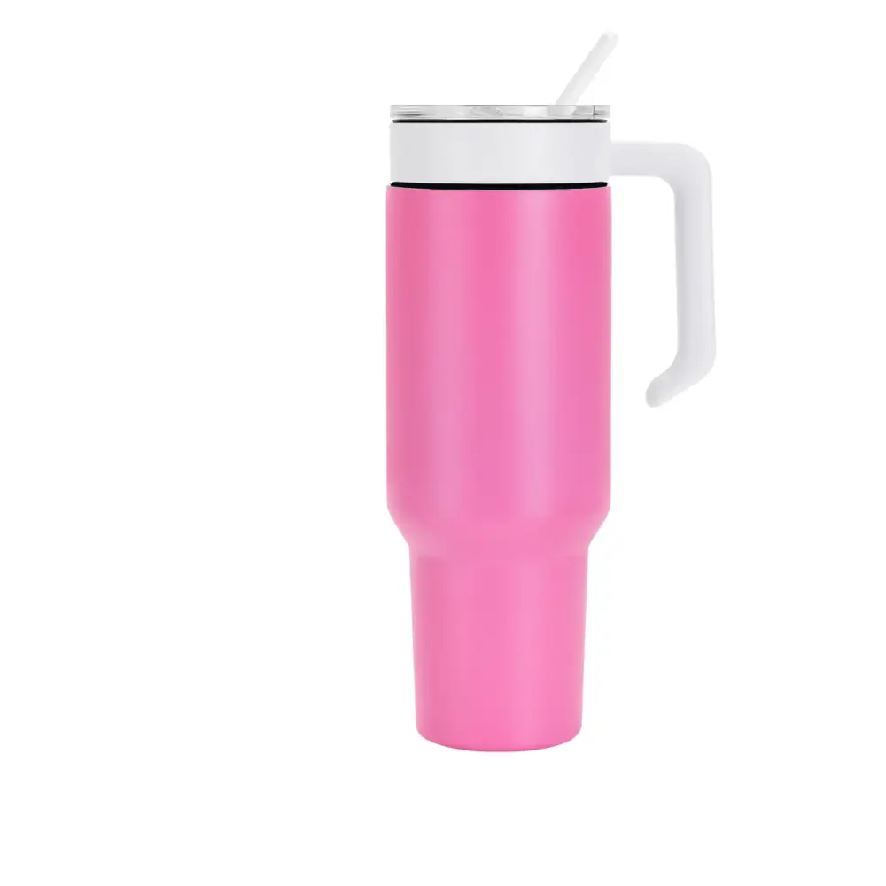 Personalized Coach Tumbler – 40 oz Stainless Steel with Sport Icon - Pink / White - Physical Product