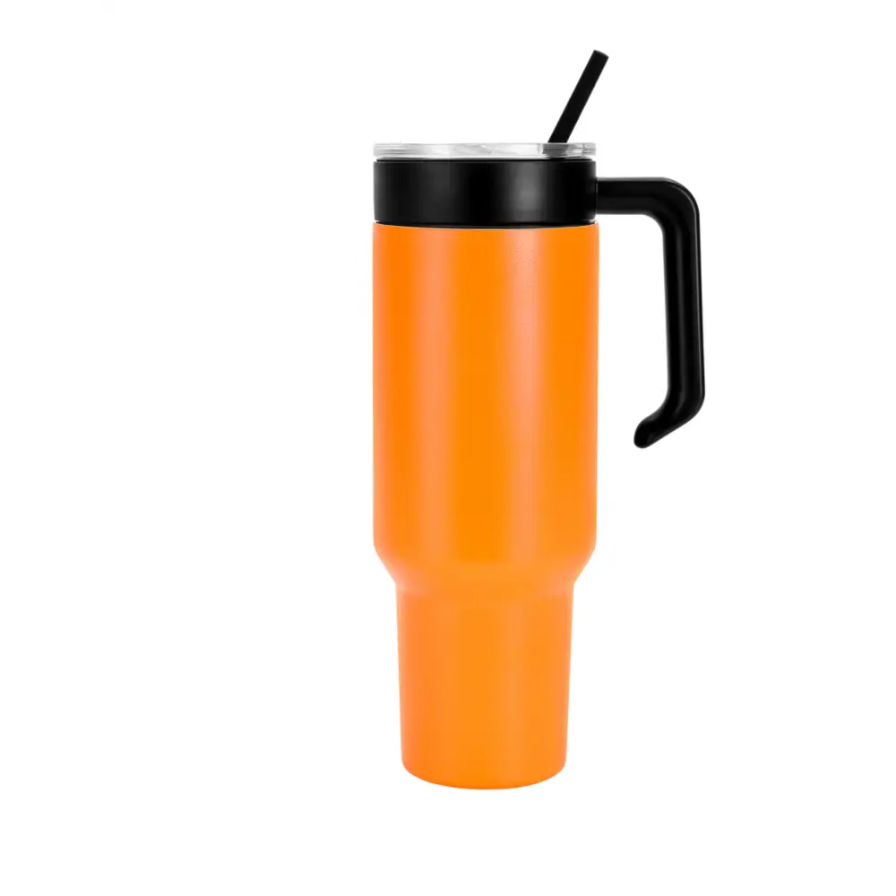 Personalized Coach Tumbler – 40 oz Stainless Steel with Sport Icon - Orange / Black - Physical Product