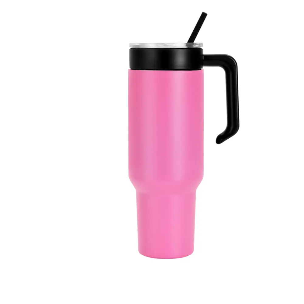 Personalized Coach Tumbler – 40 oz Stainless Steel with Sport Icon - Pink / Black - Physical Product
