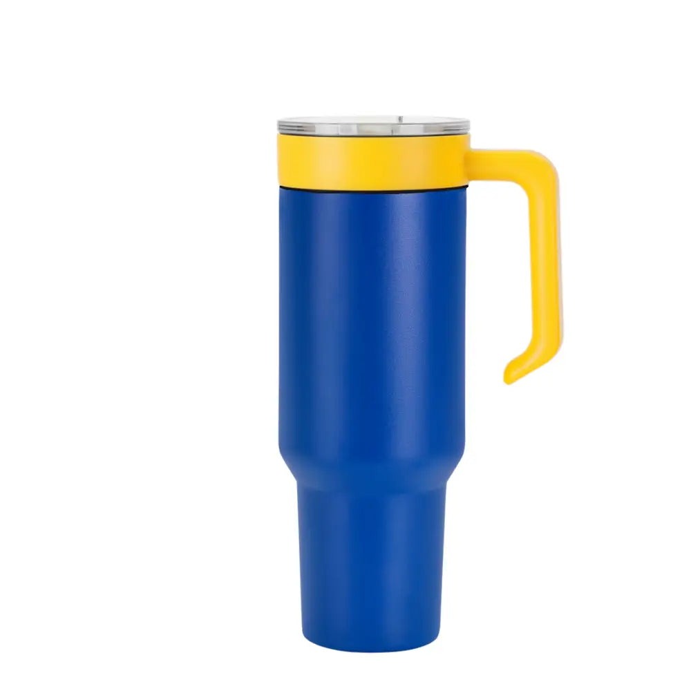 Personalized Coach Tumbler – 40 oz Stainless Steel with Sport Icon - Blue / Yellow - Physical Product