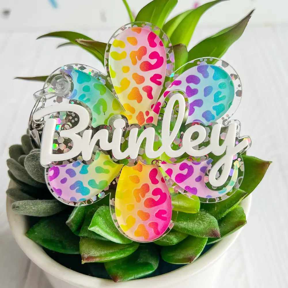 Personalized Flower Bag Tag - Multicolor - Physical Product