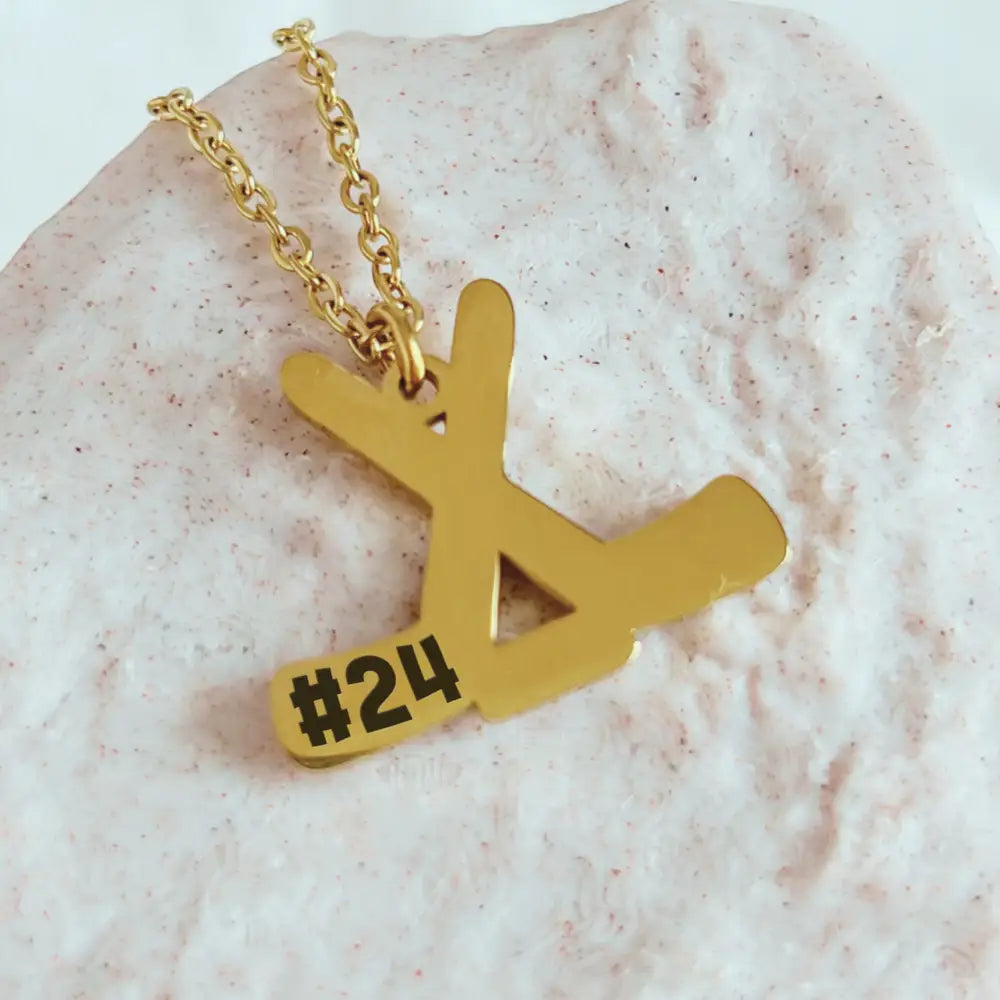 Personalized Ice Hockey Necklace – Custom Jersey Number or Initials - Physical Product