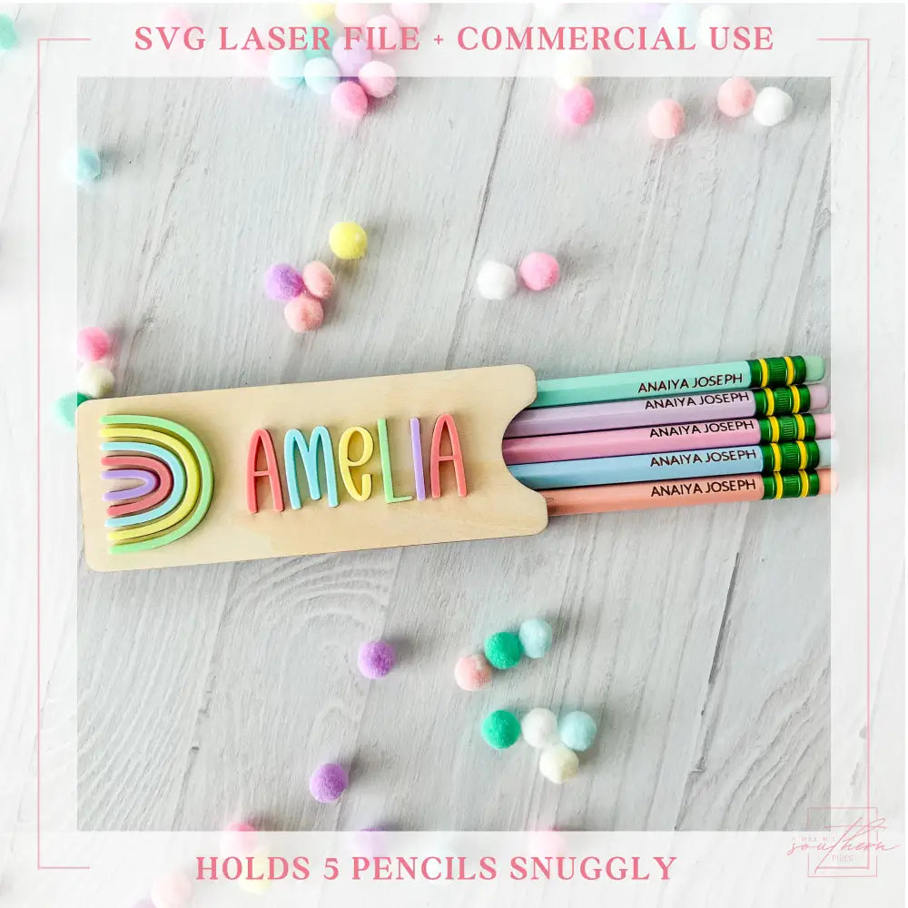 Personalized Pencil Holder Gift SVG File - Digital File