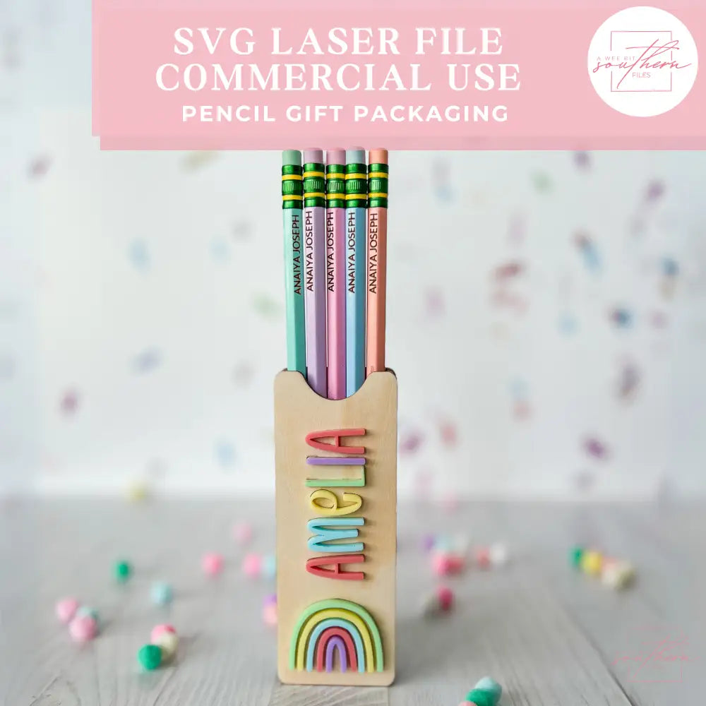 Personalized Pencil Holder Gift SVG File - Digital File