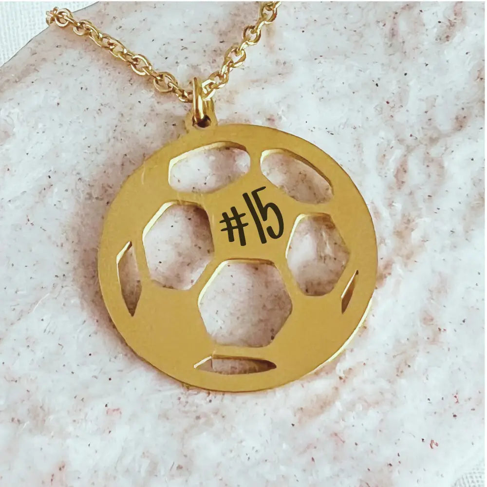 Personalized Soccer Necklace – Custom Jersey Number or initials - Physical Product
