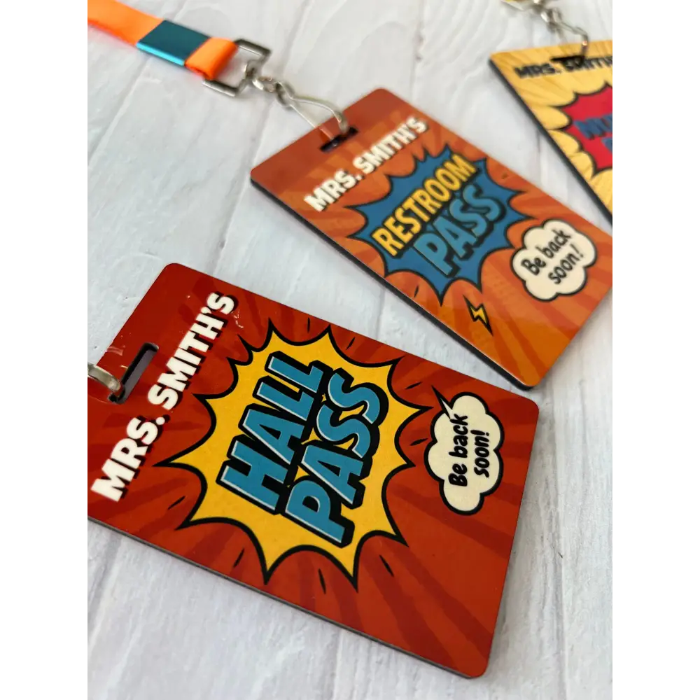 Personalized Teacher Hall Passes - Physical Product