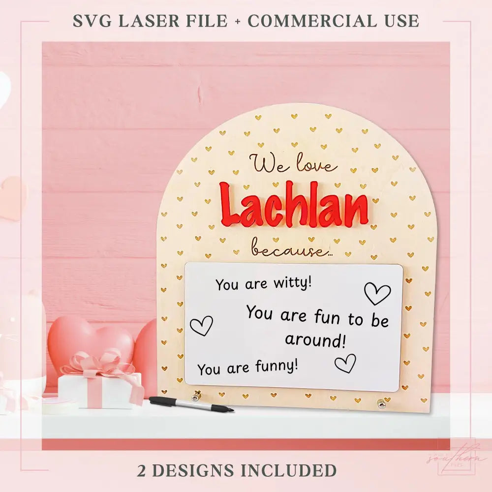 Personalized valentines message board SVG File - Digital File