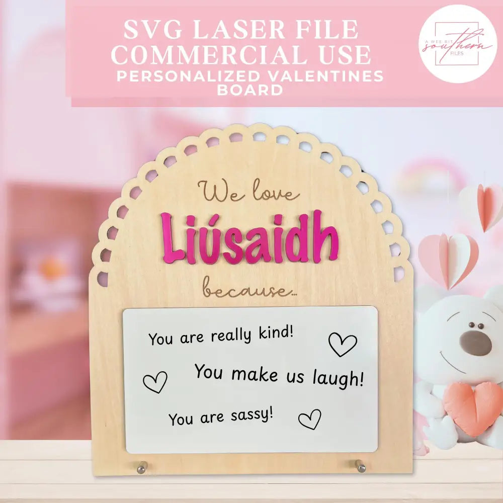 Personalized valentines message board SVG File - Digital File