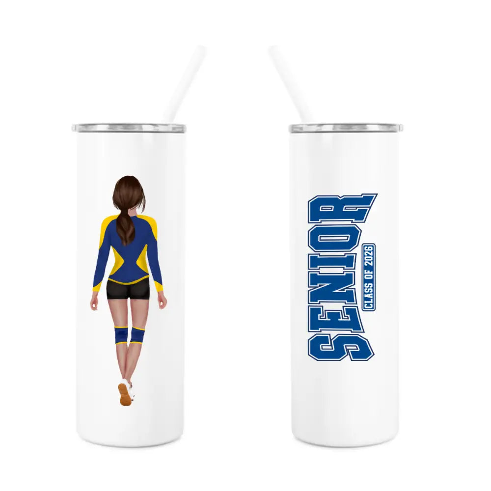Personalized Volleyball Cup – Custom 20oz UV Printed Tumbler with Handle - Physical Product