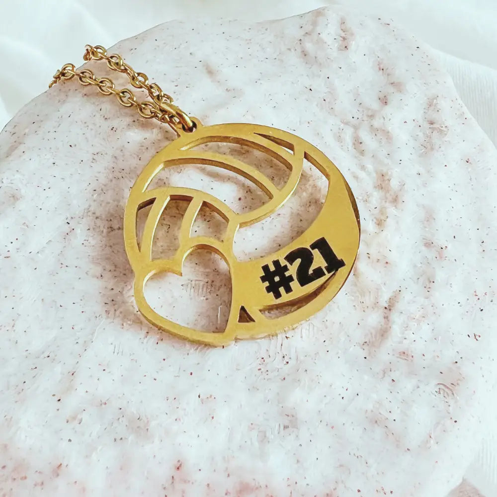 Personalized Volleyball Necklace – Custom Jersey Number or Name - Physical Product