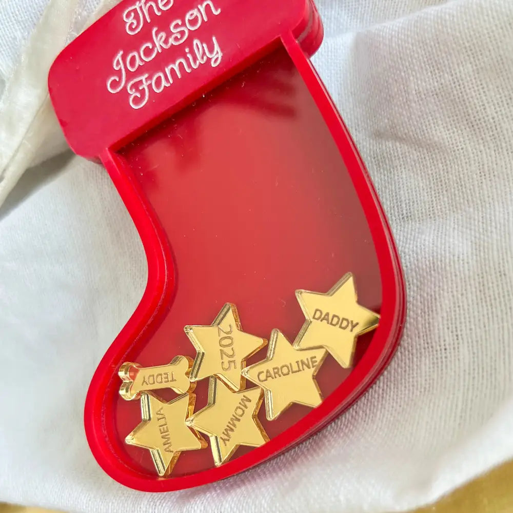 Reflection Collection - Family Christmas Ornament - Stocking - Physical Product