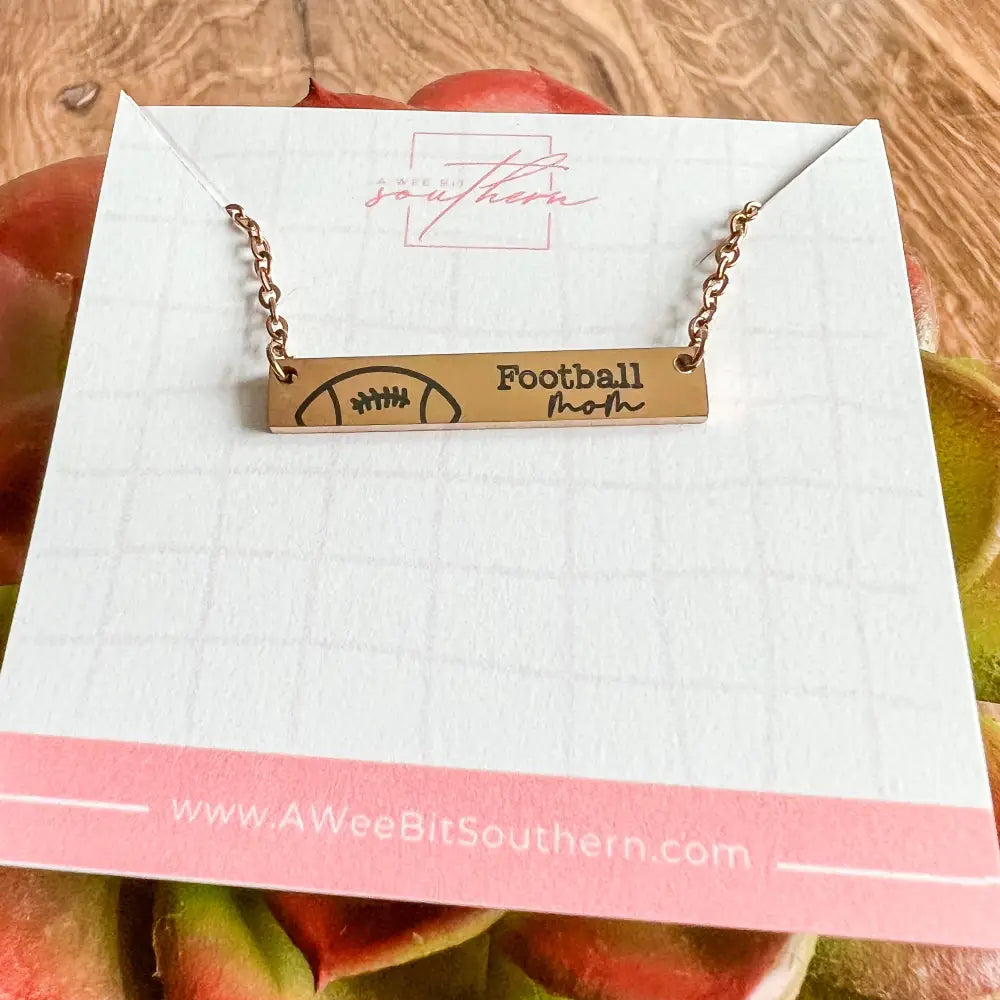 Sports Mom necklace - Gold / Football - Physical Product