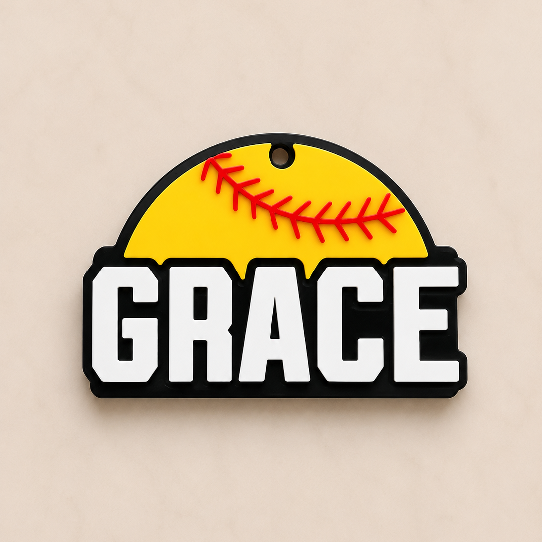 Softball Personalized Name Bag Tag
