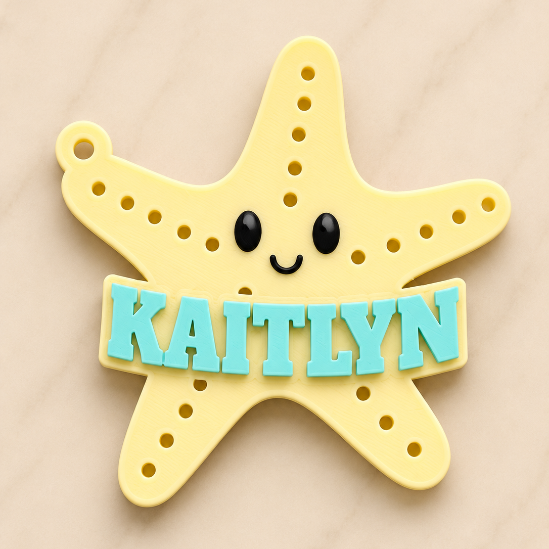 Starfish Personalized Name Bag Tag