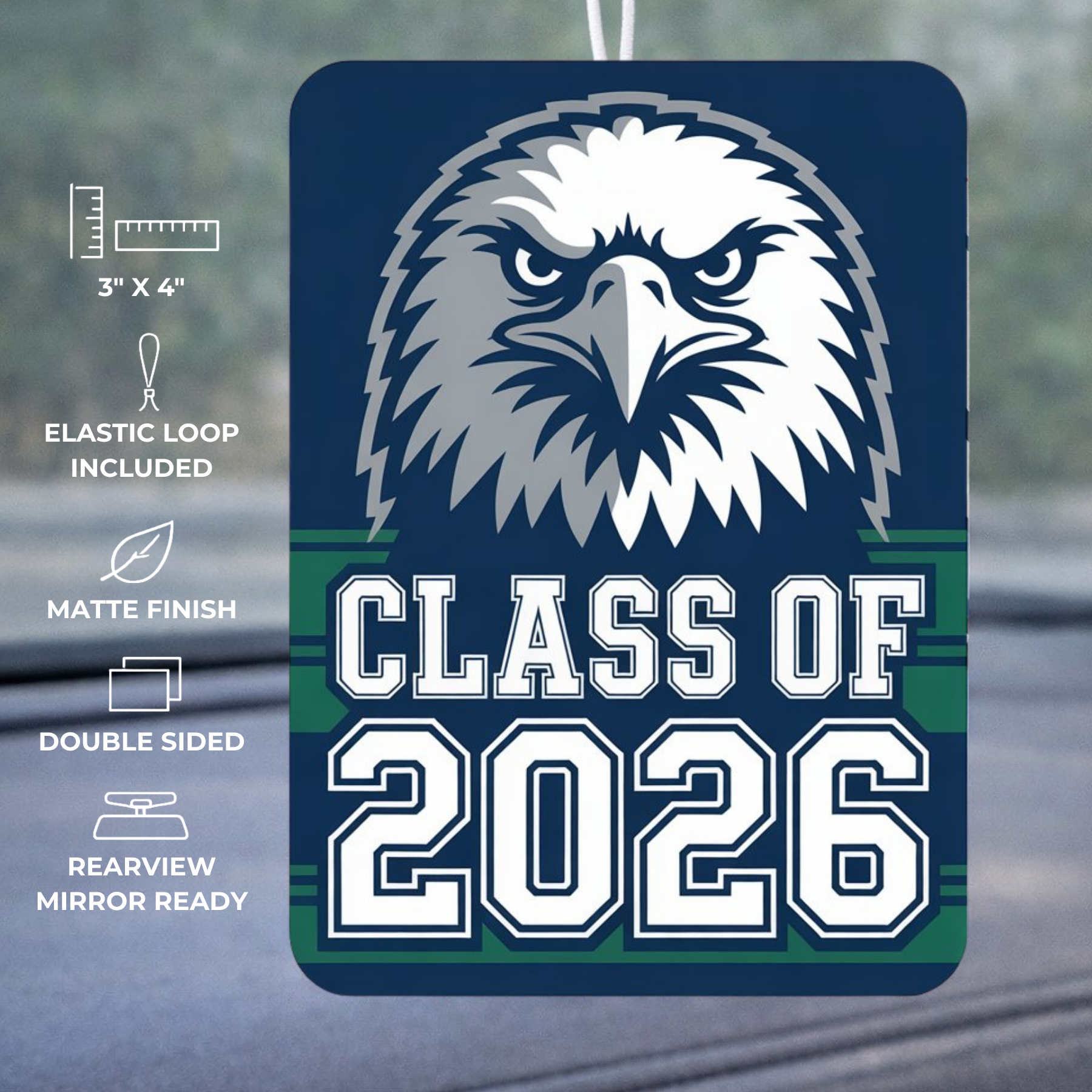 Personalized senior class air freshener — Class of 2026 graduation keepsake