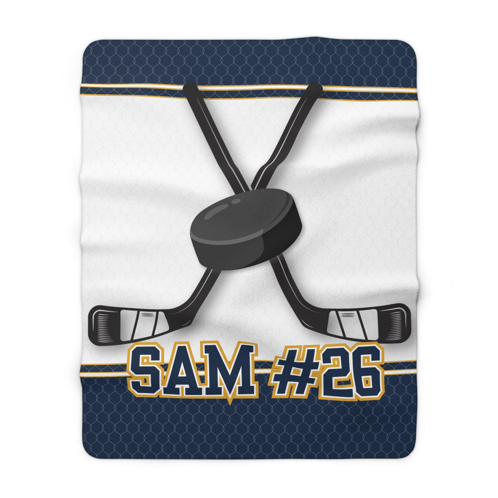 Ice Hockey Sherpa Blanket – Personalized Comfort & Sporty Style