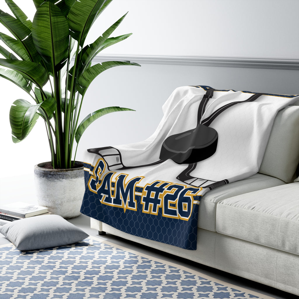 Ice Hockey Sherpa Blanket – Personalized Comfort & Sporty Style