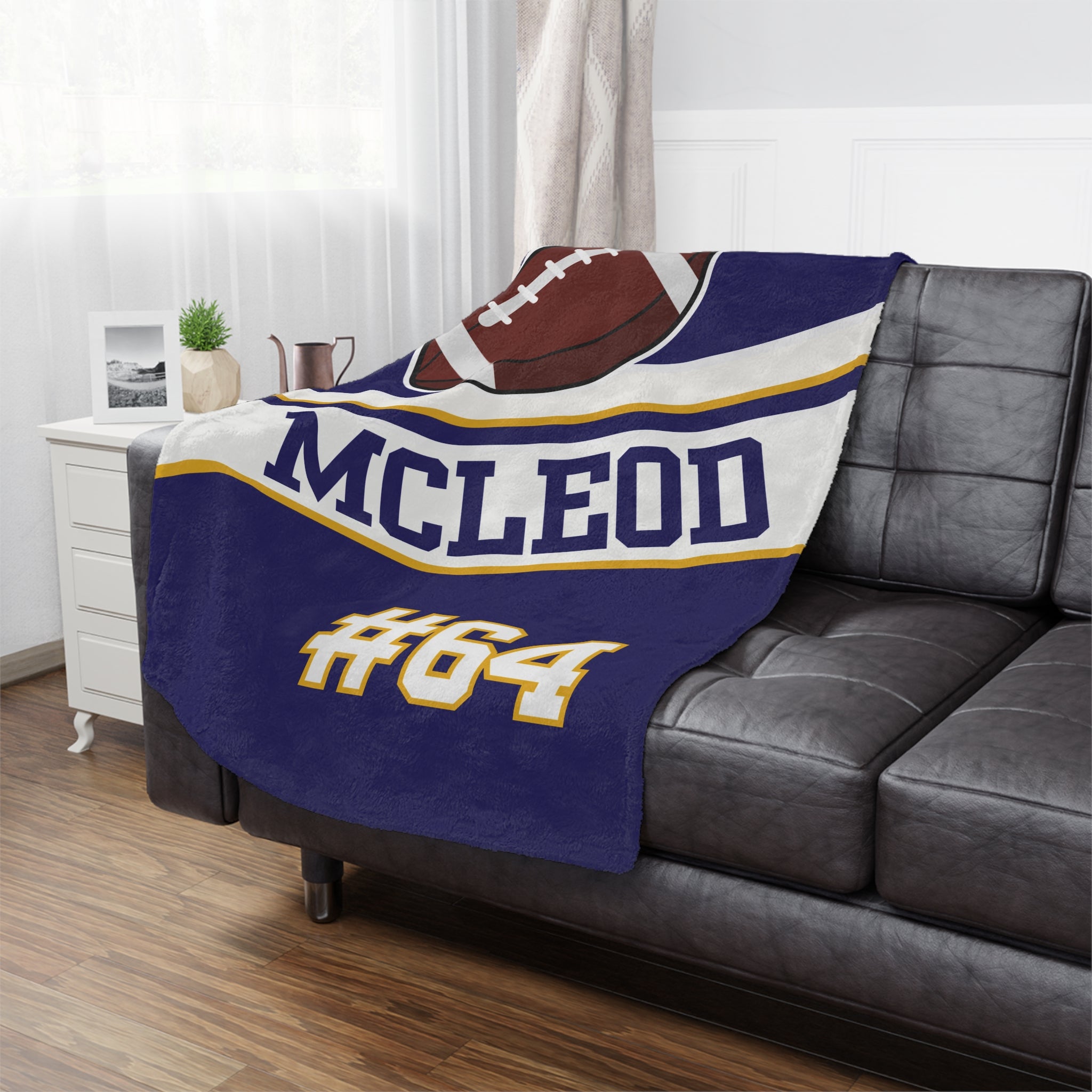 Personalized Football Minky Blanket