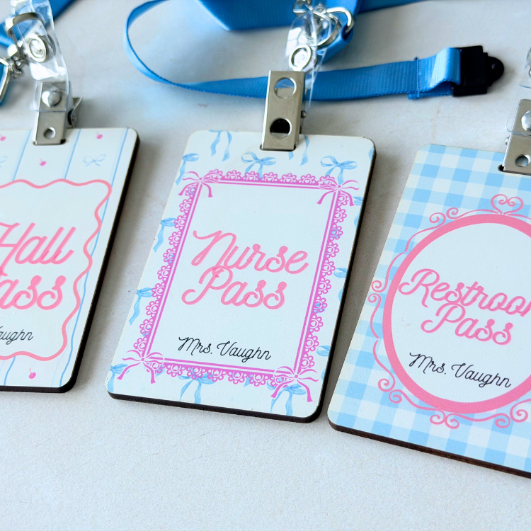Personalized Teacher Hall Pass - Coquette