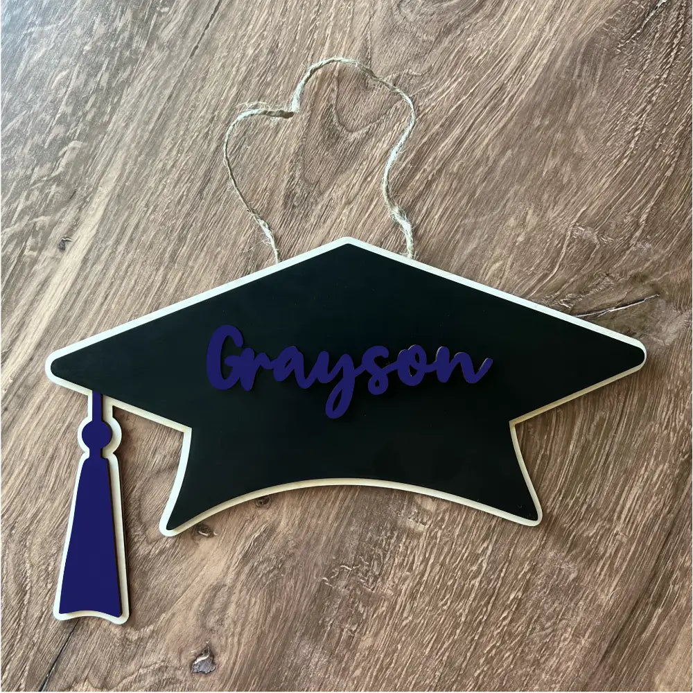 2025 Graduation door hanger - Cap design - Navy - Physical Product