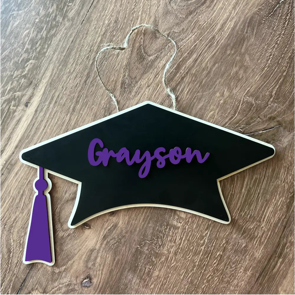 2025 Graduation door hanger - Cap design - Purple - Physical Product