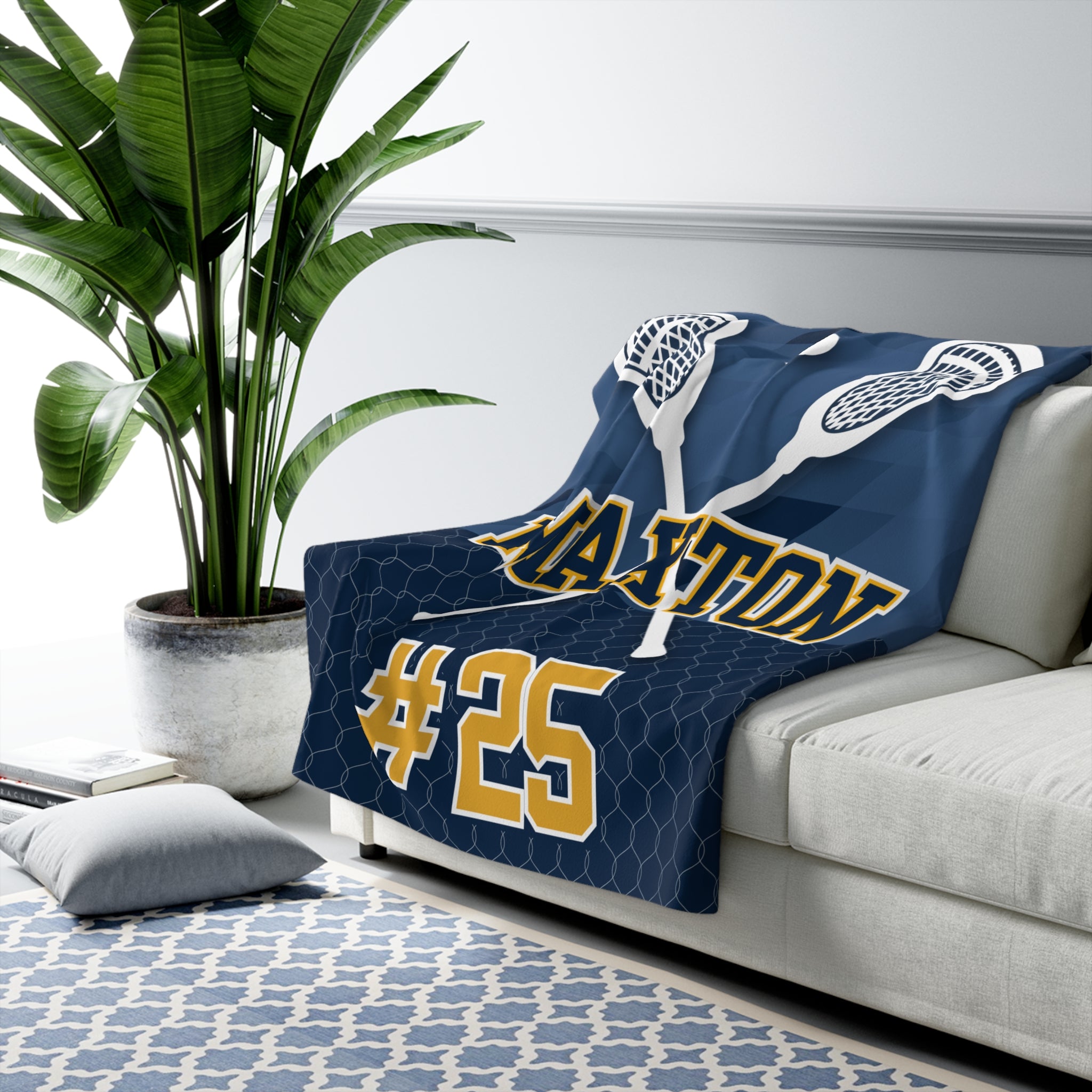 Lacrosse Sherpa Blanket – Personalized Comfort & Team Spirit