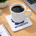 Custom school spirit desk coaster personalized with school mascot and colors
