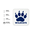 Custom school spirit desk coaster personalized with school mascot and colors
