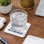 Custom school spirit desk coaster personalized with school mascot and colors