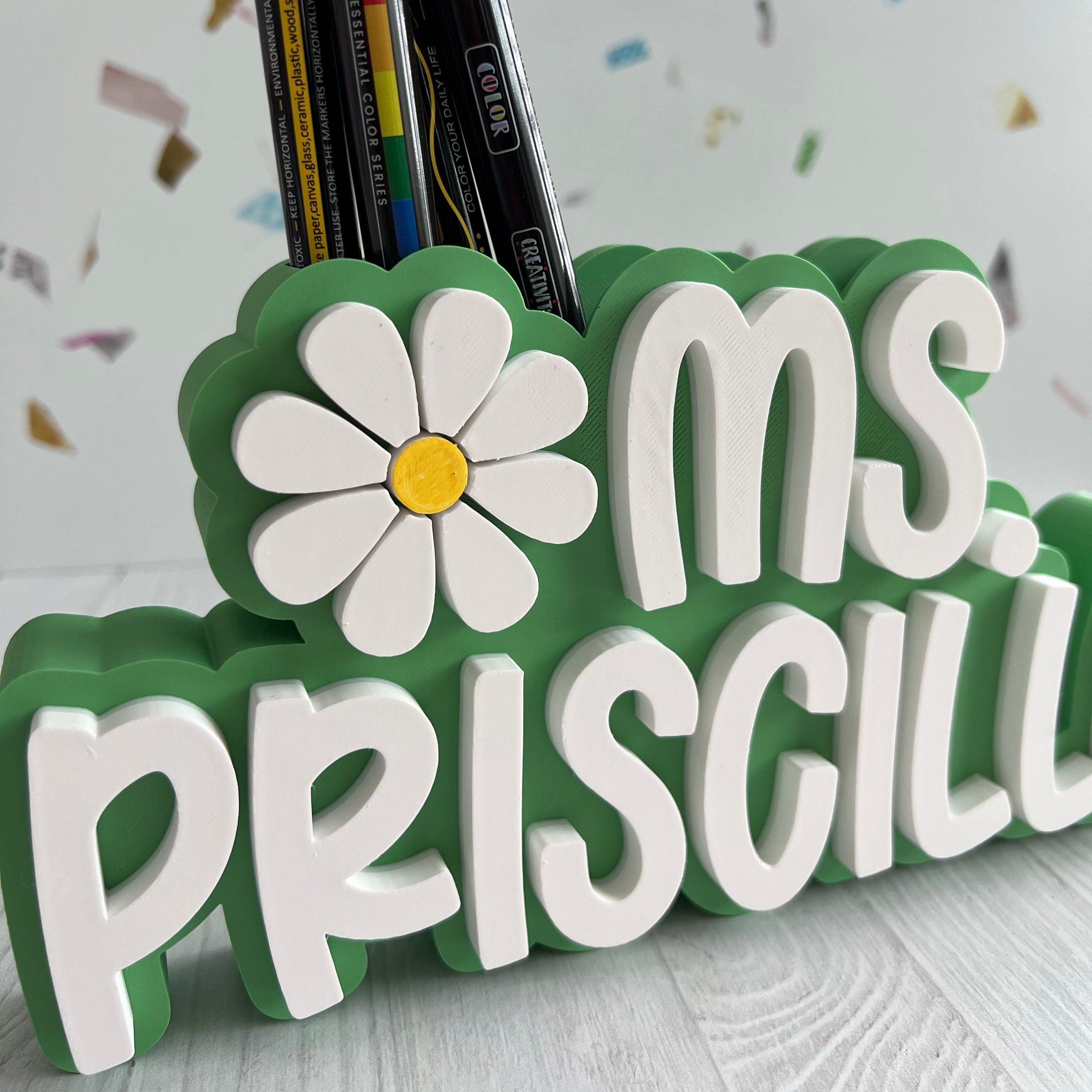 Personalized Teacher Pencil Holder Desk Organizer