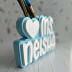 3D printed personalized teacher name pencil holder product photo