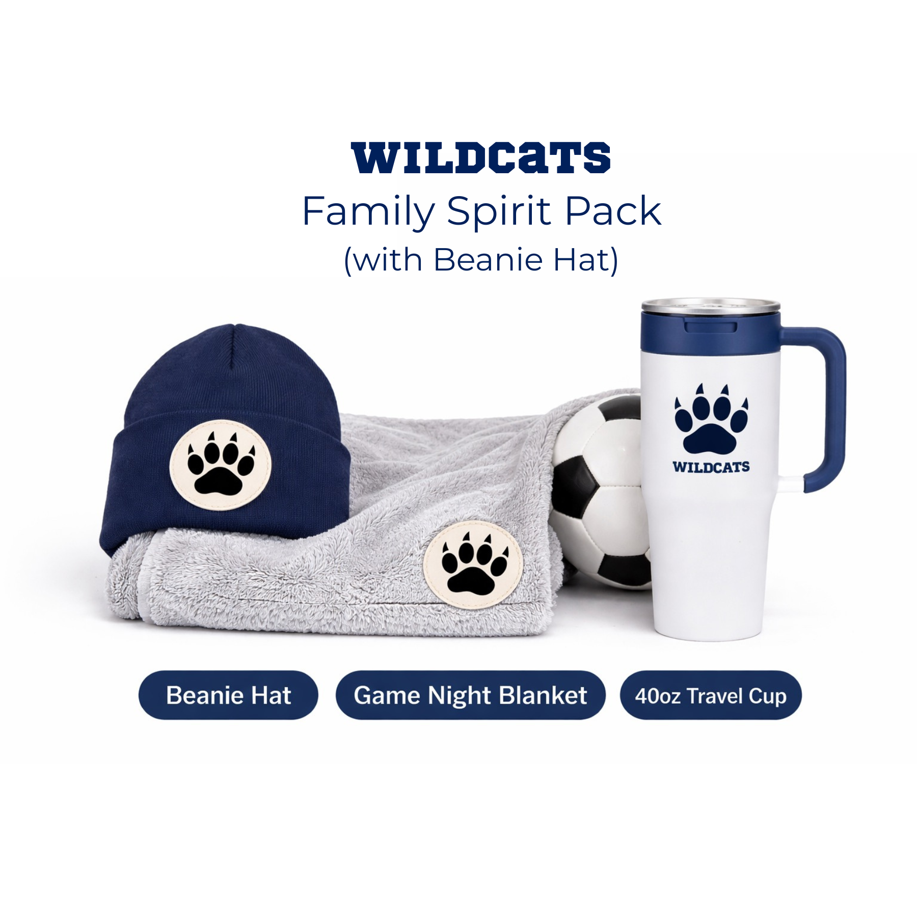 Family school spirit pack — custom merchandise personalized with school mascot
