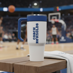 Custom school spirit 40oz travel tumbler personalized with school mascot